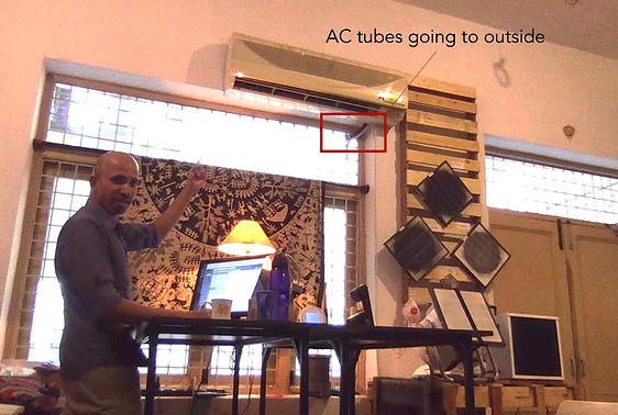 Tubos de aire acondicionado montados en la pared Aire exterior